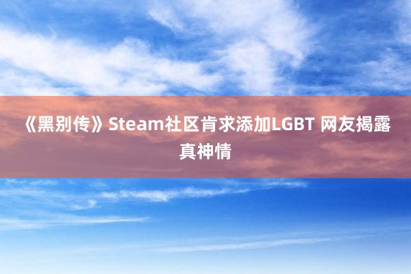 《黑别传》Steam社区肯求添加LGBT 网友揭露真神情