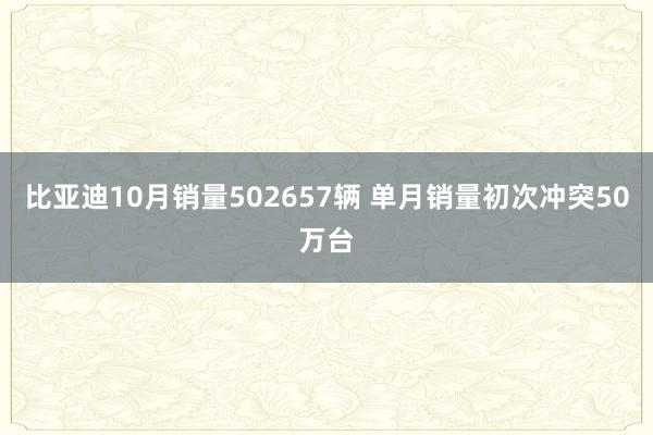 比亚迪10月销量502657辆 单月销量初次冲突50万台